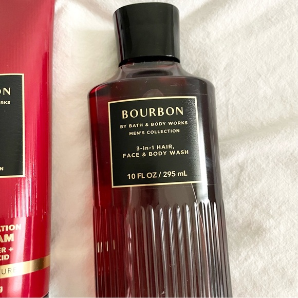 New BATH & BODY WORKS 2-Set Bourbon Body Cream + 3-in-1 Hair, Face & Body Wash - Picture 7 of 8